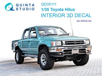 QD35111 - Toyota Hilux 3D-Printed &amp; coloured Interior on decal paper (for MENG kit) - 1:35