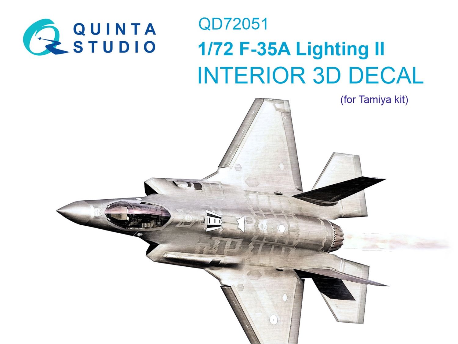 QD72051 - F-35A Lighting II 3D-Printed &amp; coloured Interior on decal paper (for Tamiya kit) - 1:72