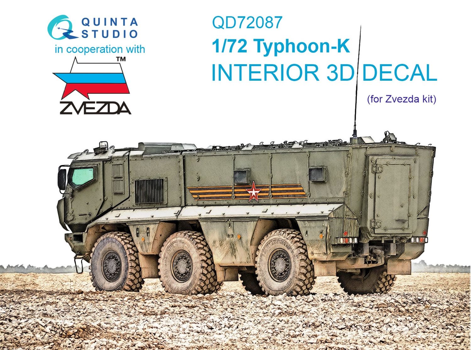 QD72087 - Typhoon-K 3D-Printed &amp; coloured Interior on decal paper (for Zvezda kit) - 1:72