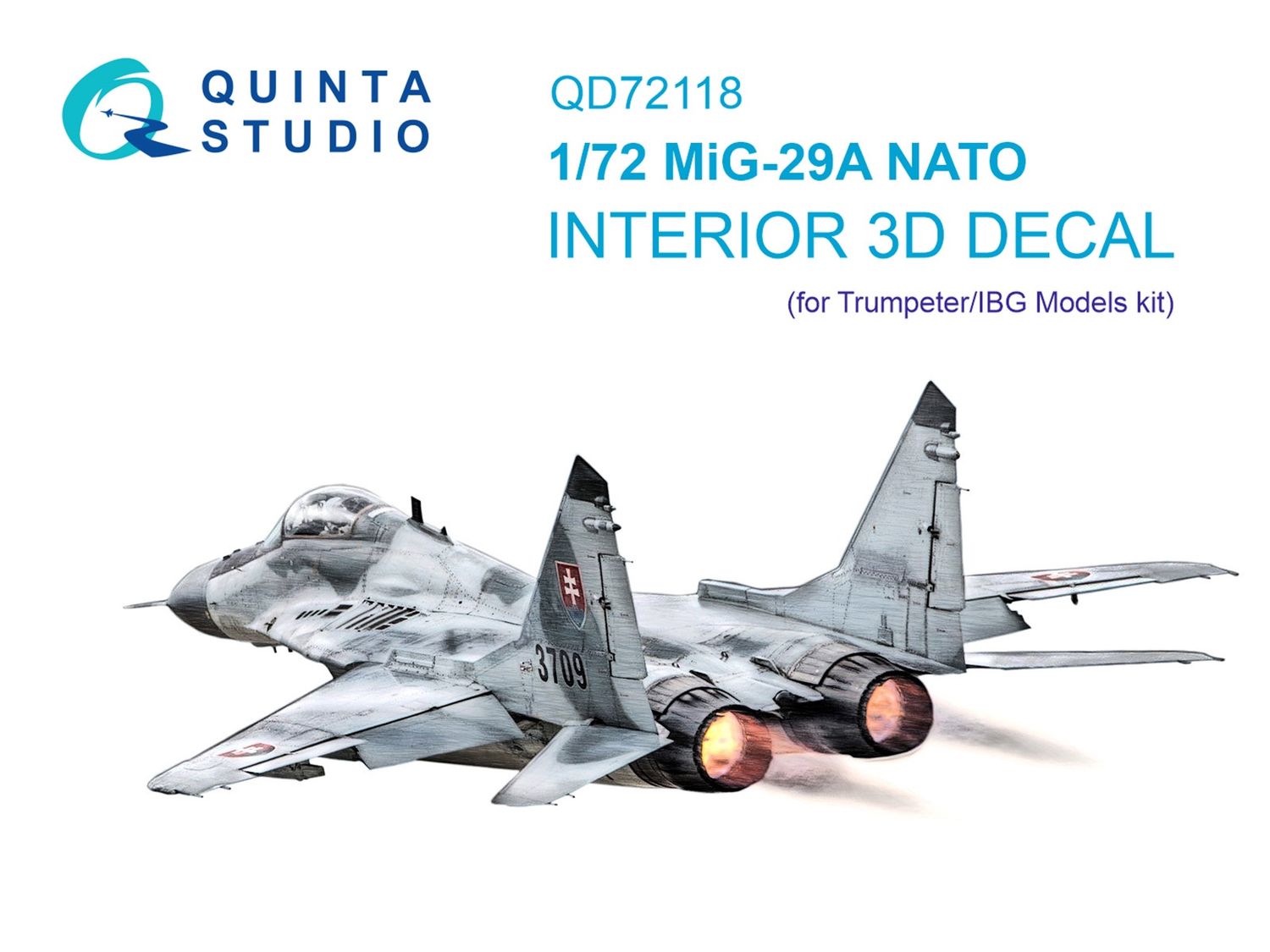 QD72118 - MiG-29A (NATO) 3D-Printed &amp; coloured Interior on decal paper (for Trumpeter/IBG Models kit) - 1:72