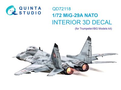 QD72118 - MiG-29A (NATO) 3D-Printed &amp; coloured Interior on decal paper (for Trumpeter/IBG Models kit) - 1:72