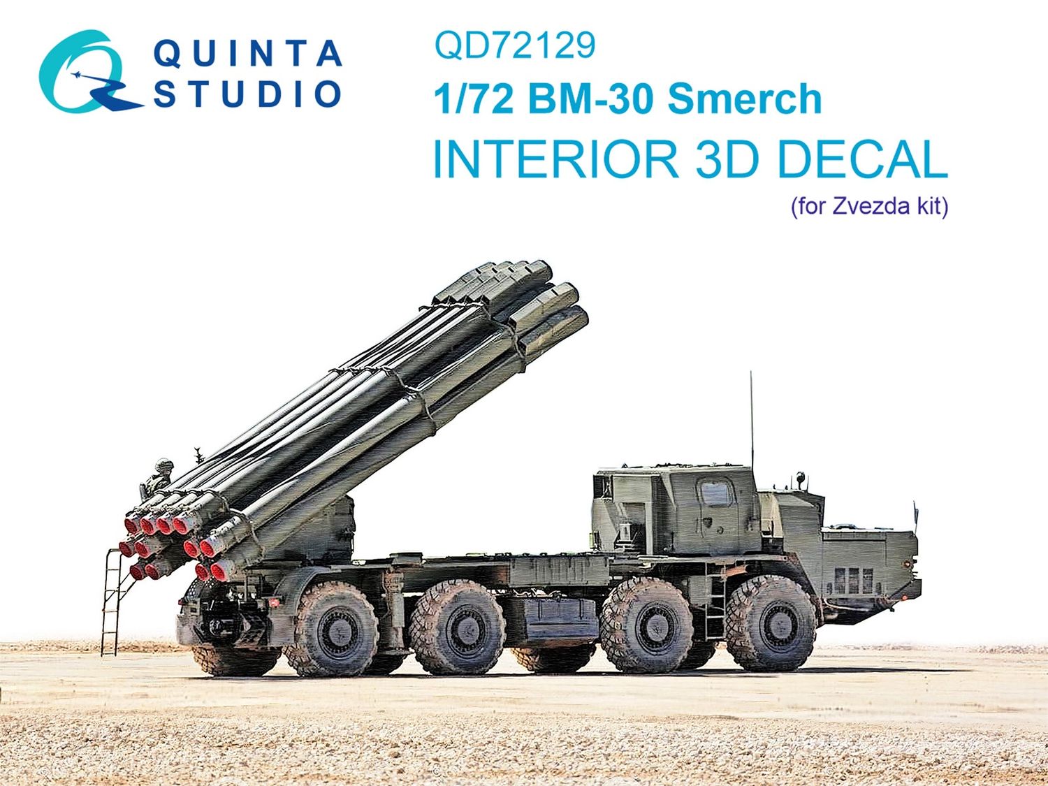 QD72129 - BM-30 Smerch 3D-Printed &amp; coloured Interior on decal paper (for Zvezda kit) - 1:72