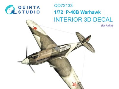 QD72133 - P-40B 3D-Printed &amp; coloured Interior on decal paper (for Airfix kit) - 1:72