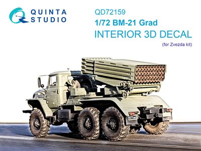 QD72159 - BM-21 Grad 3D-Printed &amp; coloured Interior on decal paper (Zvezda) - 1:72