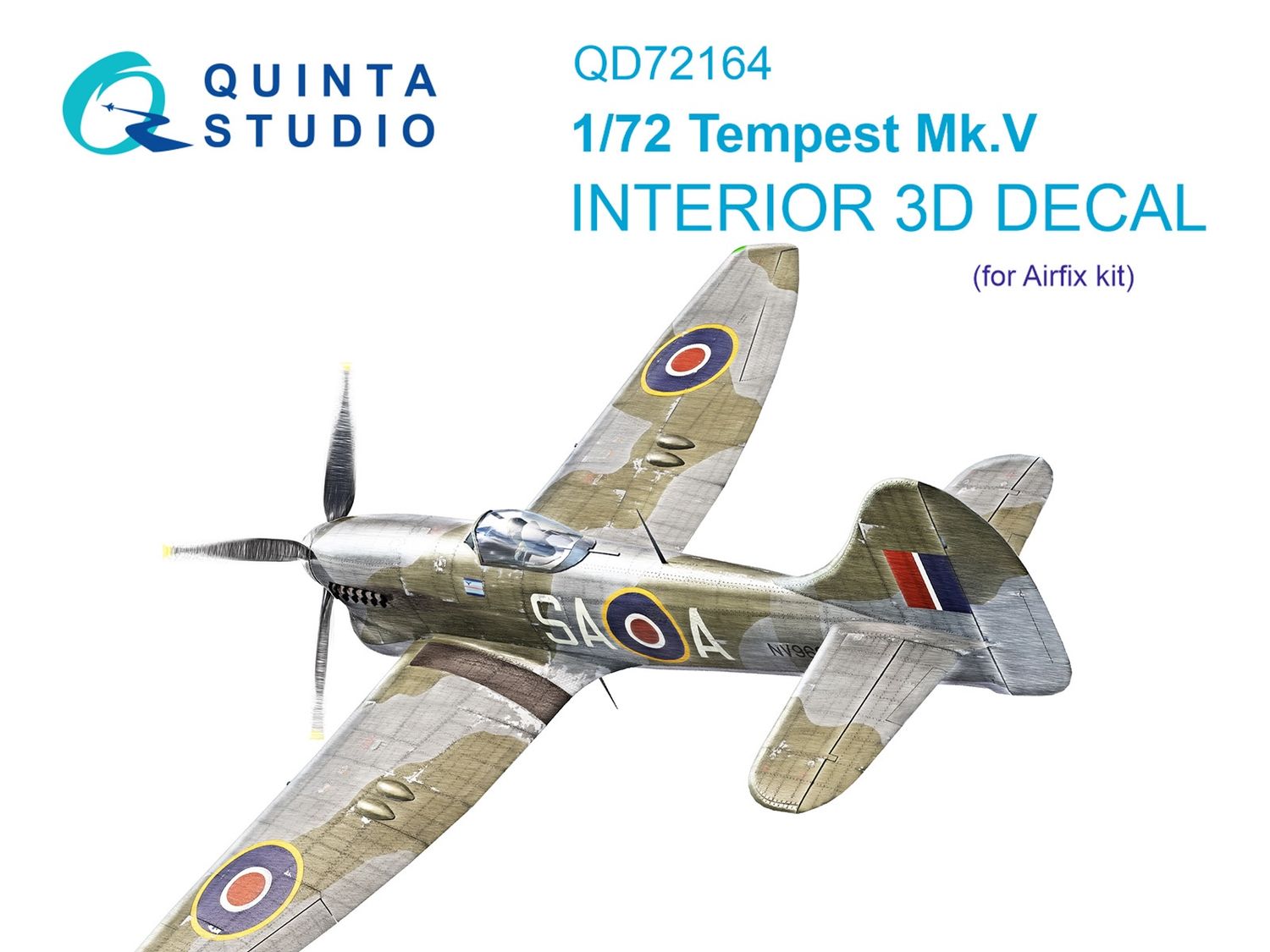 QD72164 - Tempest Mk.V 3D-Printed &amp; coloured Interior on decal paper (Airfix) - 1:72