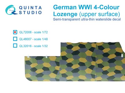 QL72006 - German WWI 4-Colour Lozenge (upper surface) - 1:72