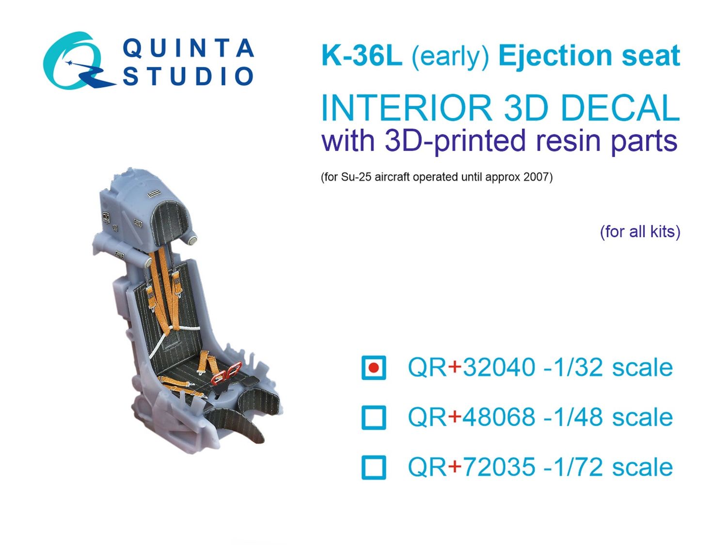 QR+32040 - K-36L (early) ejection seat (for Su-25 aircraft until 2007) (All kits) - 1:32