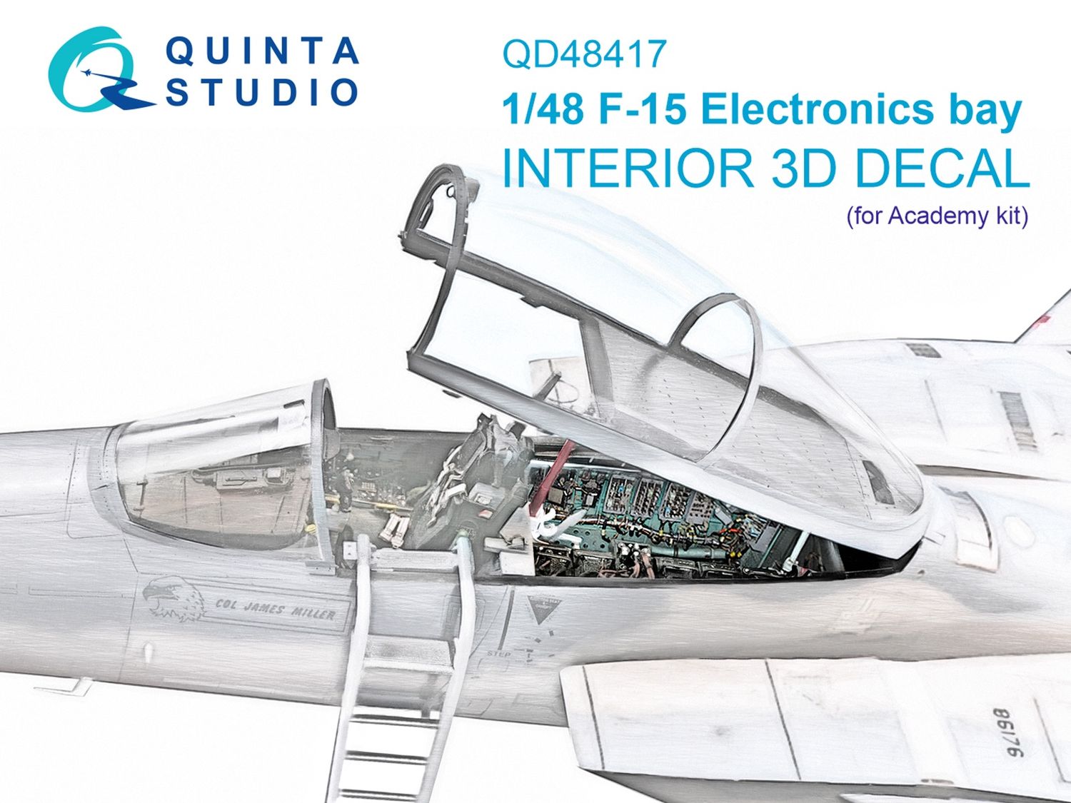 QD48417 - F-15C Eletronics bay 3D-Printed &amp; coloured Interior on decal paper (for Academy kit) - 1:48