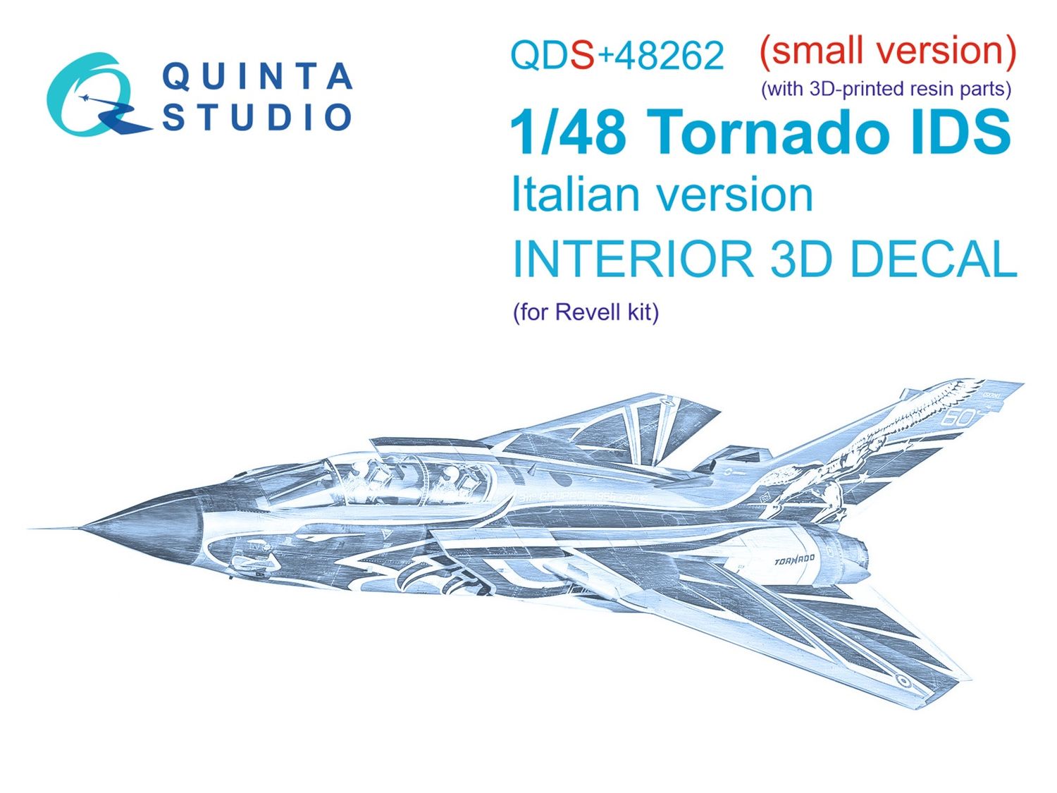 QDS+48262 - Tornado IDS Italian 3D-Printed &amp; coloured Interior on decal paper (for Revell kit) (with 3D-printed resin parts) - Small Version - 1:48