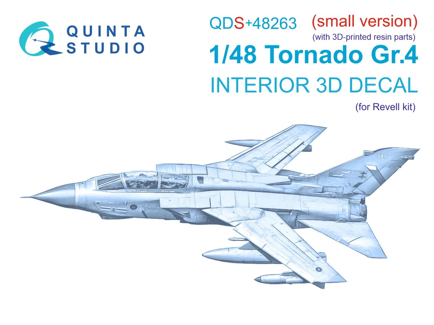 QDS+48263 - Tornado GR.4 3D-Printed &amp; coloured Interior on decal paper (for Revell kit) (with 3D-printed resin parts) - Small Version - 1:48