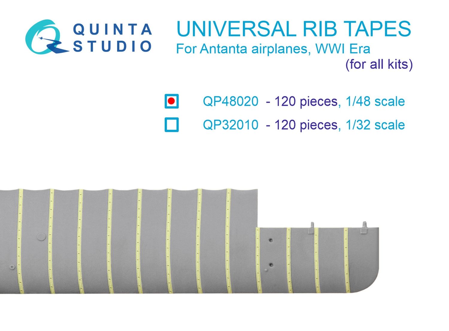 QP48020 - Universal rib tapes for Antanta. WWI, Post-WWI Era (All kits) - 1:48