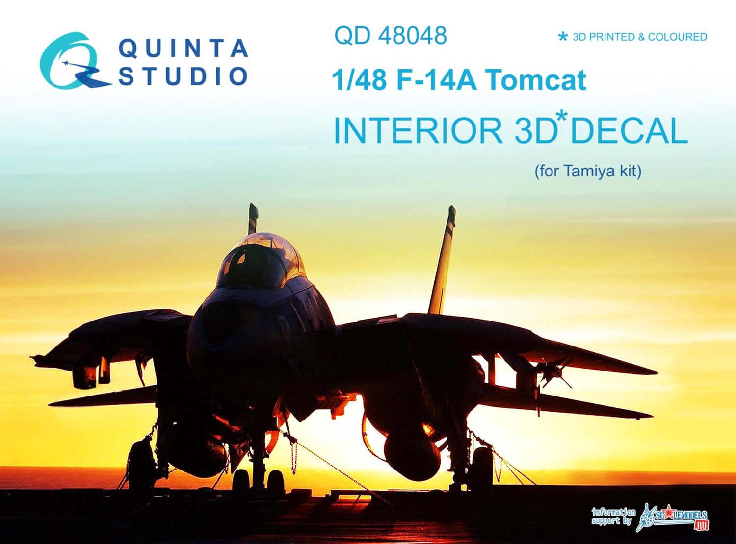 QD48048 - F-14A  3D-Printed &amp; coloured Interior on decal paper  (for Tamiya kit) - 1:48