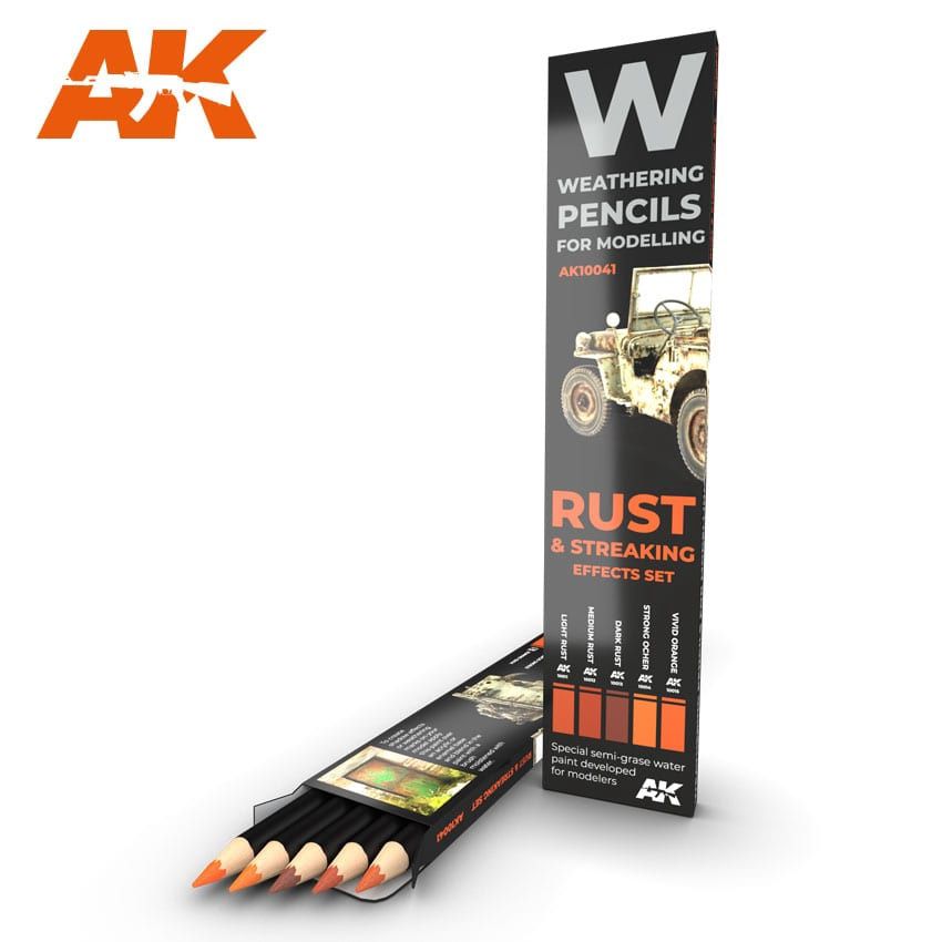 AK10041 - Watercolor Pencil Set - Rust and Streaking