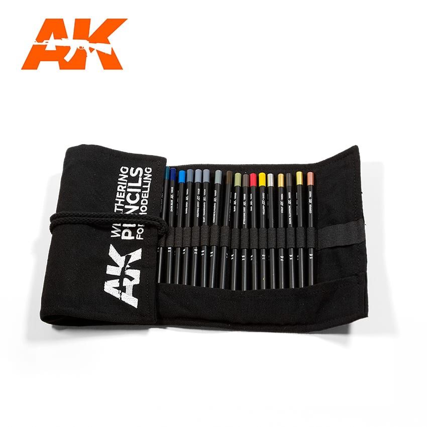 AK10048 - Weathering Pencils Full Range Cloth Case (37 waterpencil colors)