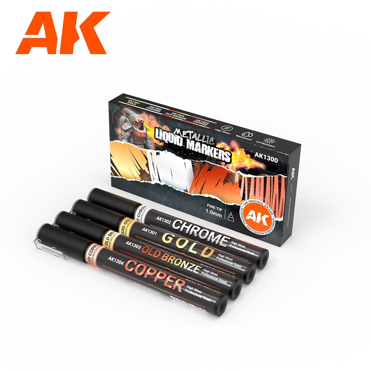 AK1300 - Metallic Liquid Markers - 4 Units Set