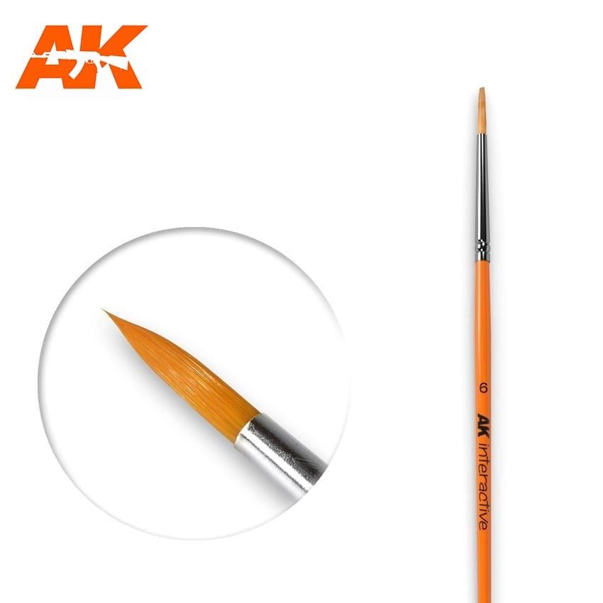 AK606 - 6 Round Brush Synthetic