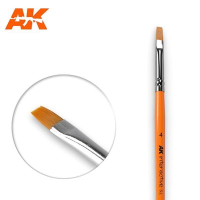 AK610 - 4 Flat Brush Synthetic