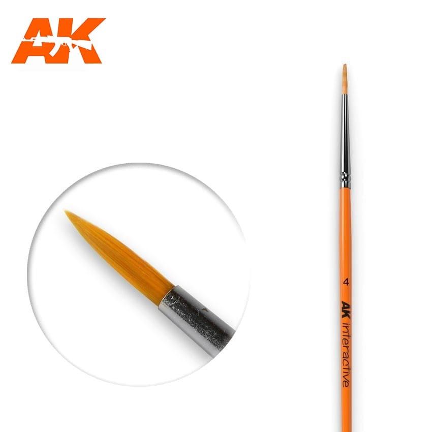 AK605 - 4 Round Brush Synthetic