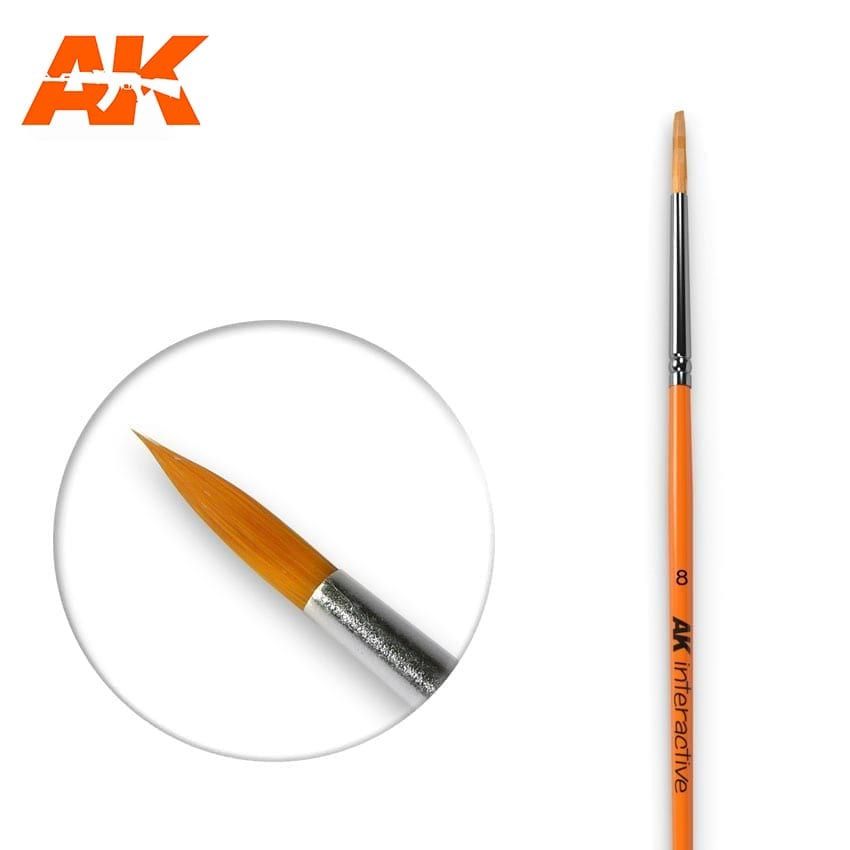 AK607 - 8 Round Brush Synthetic