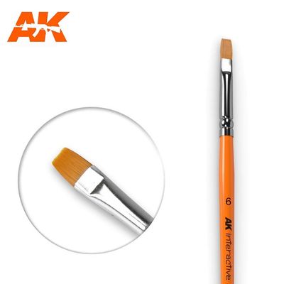 AK611 - 6 Flat Brush Synthetic
