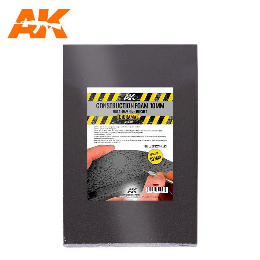 AK8097 - Construction Foam 10 mm - Grey Foam High Density