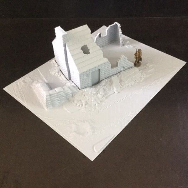 T215 - Cottage Ruins Kit &amp; diorama base - 1:32 &amp; 1:35