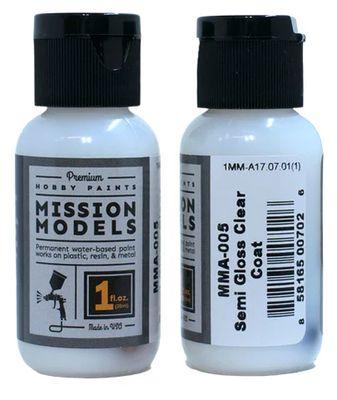 MMA-005 - Semi Gloss Clear Coat  - 1Oz