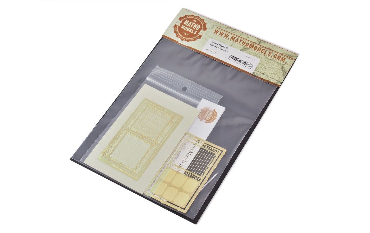 35087 - Metal Fence B - big set with gate - 1:35