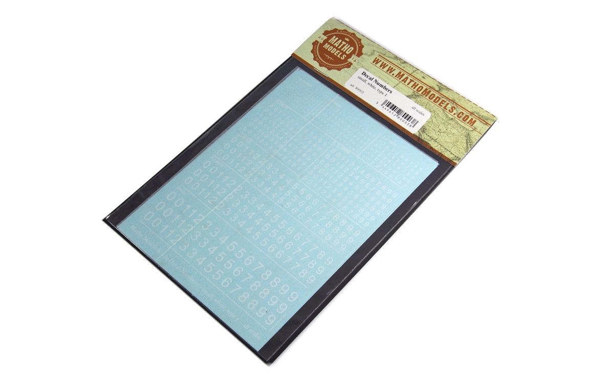 80003 - Decal Numbers - small, white, type 1 - all scales