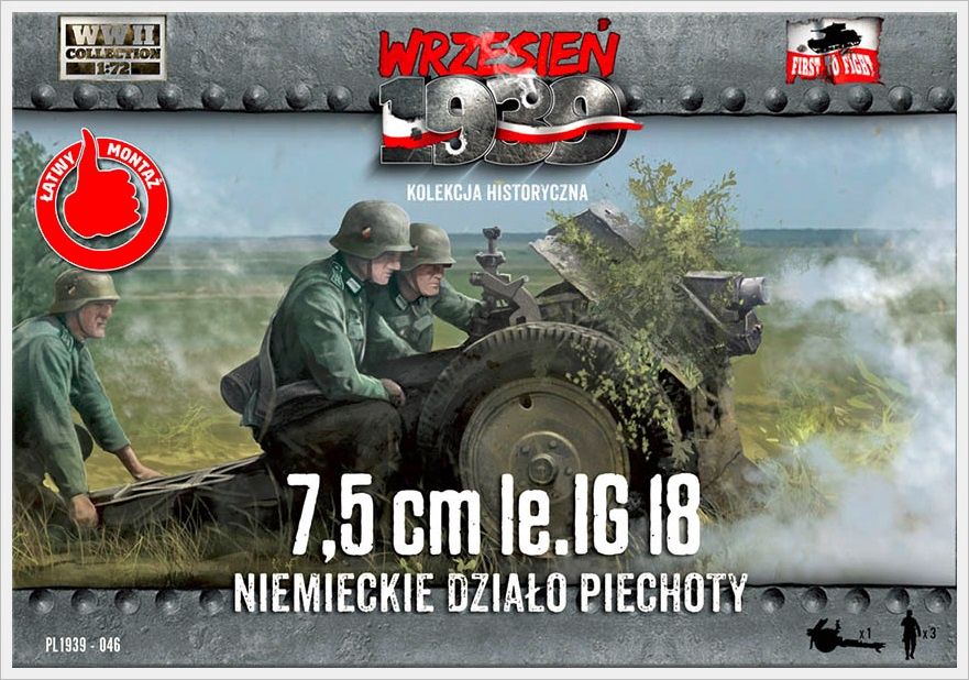 PL1939-046 - 7,5cm Le.IG 18 on DS wheels - German Infantry Gun - 1:72