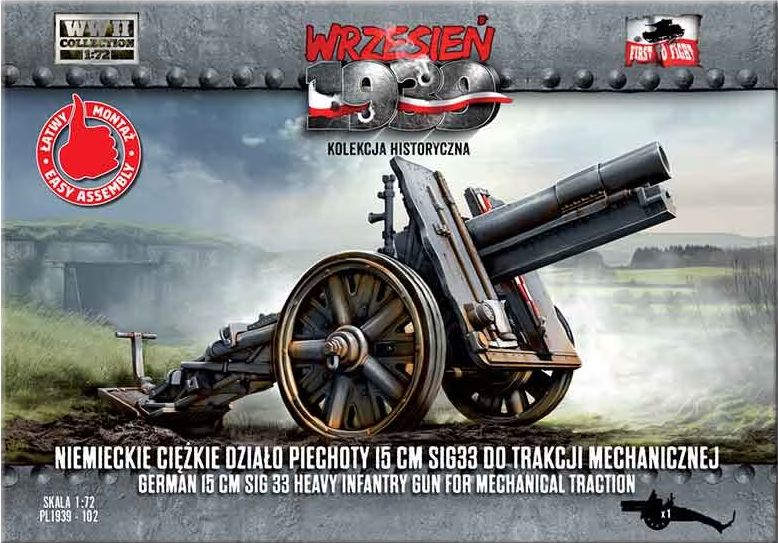 PL1939-102 - German 15cm sIG 33 Heavy Infantry Gun For Mechanical Traction - 1:72