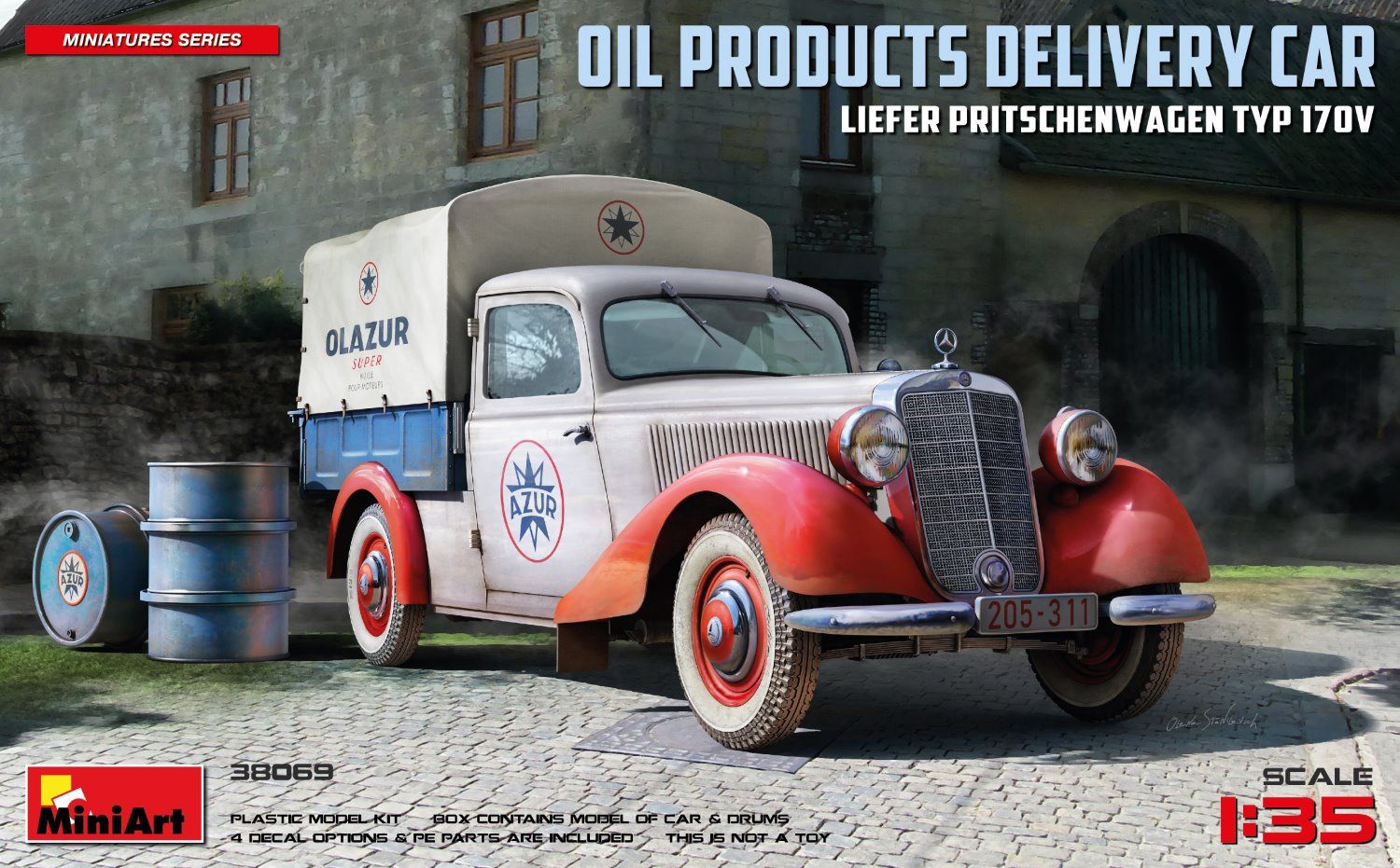 38069 - Oil Products Delivery Car Liefer Pritschenwagen Typ 170V - 1:35
