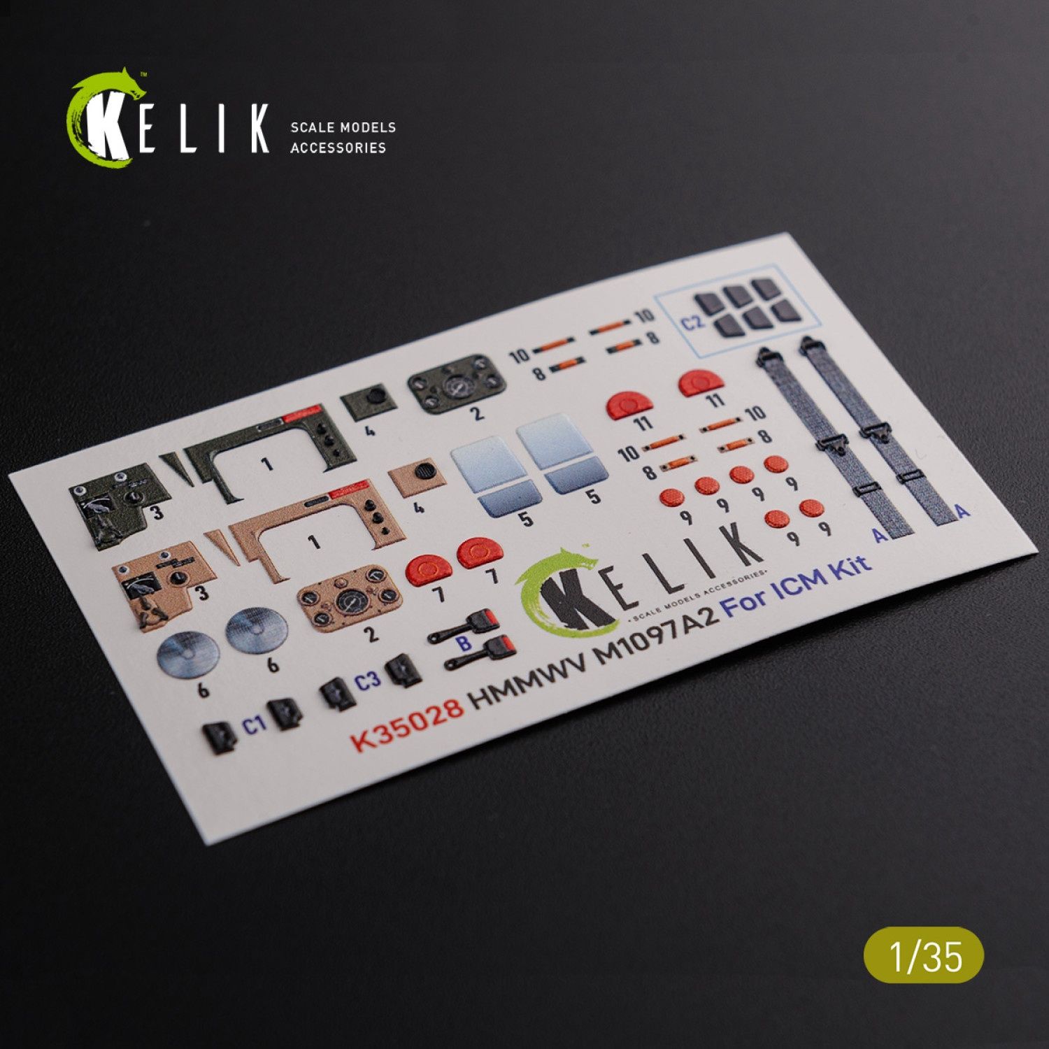 K35028 - HMMWV M1097   3D Decal for ICM kit  - 1:35
