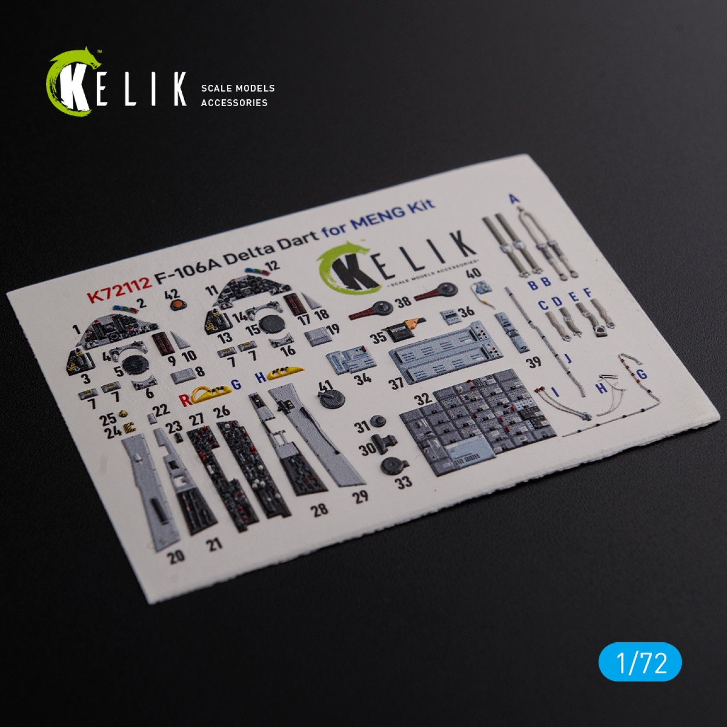 K72112 - F-106A Delta Dart interior  3D decals for Meng  kit  - 1:72