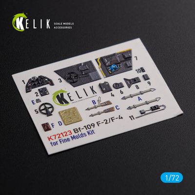 K72123 - BF109-F2/F4 interior 3D decals for Fine Molds kit  - 1:72