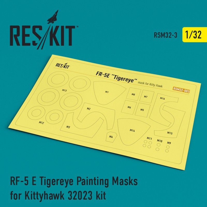 RSM32-0003 - RF-5 E Tigereye Pre-cut painting masks for Kittyhawk 32023 kit  - 1:32