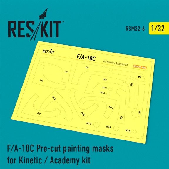RSM32-0006 - F/A-18C Pre-cut painting masks for Kinetic / Academy kit - 1:32