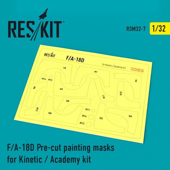 RSM32-0007 - F/A-18D Pre-cut painting masks for Kinetic / Academy kit - 1:32