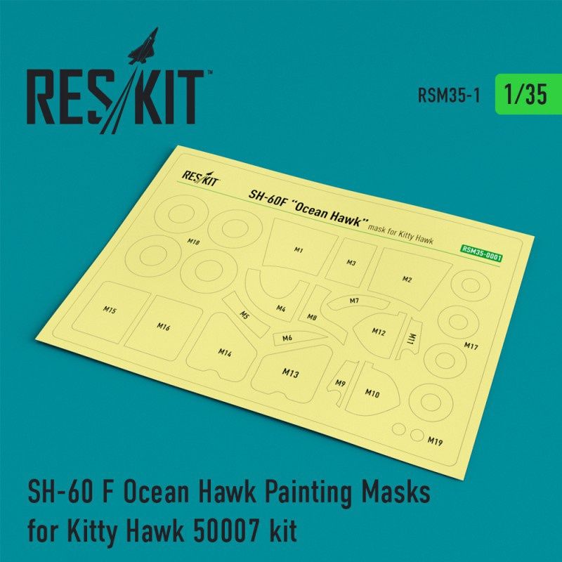 RSM35-0001 - SH-60 F Ocean Hawk Pre-cut painting masks for Kitty Hawk 50007 kit - 1:35