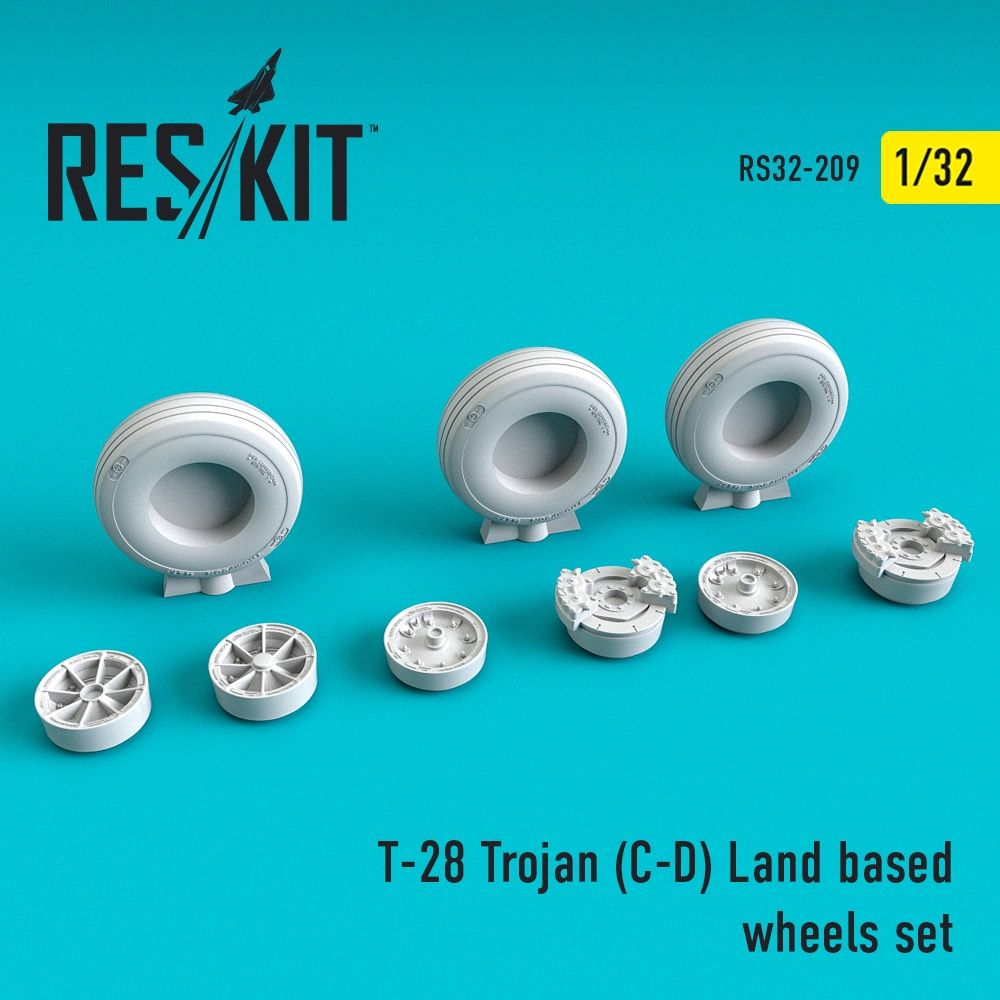 RS32-0209 - T-28 Trojan (C-D) Land based wheels set - 1:32