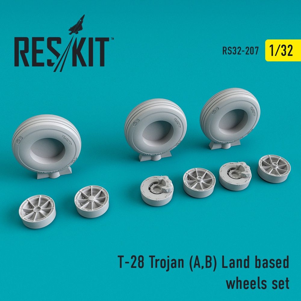 RS32-0207 - T-28 Trojan (A,B) Land based wheels set - 1:32