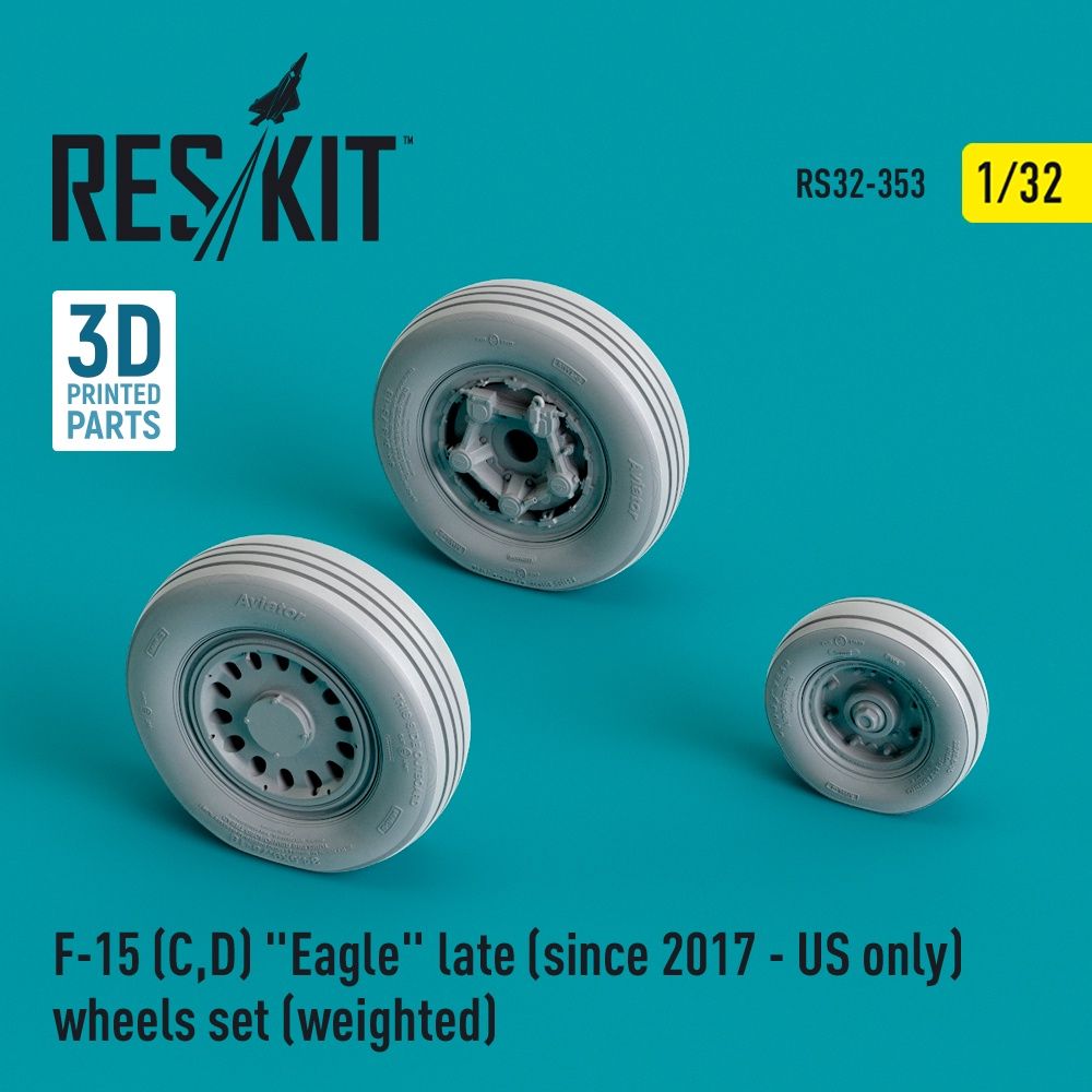 RS32-0353 - F-15 (C,D) &quot;Eagle&quot; late (since 2017 - US only) wheels set (weighted) - 1:32