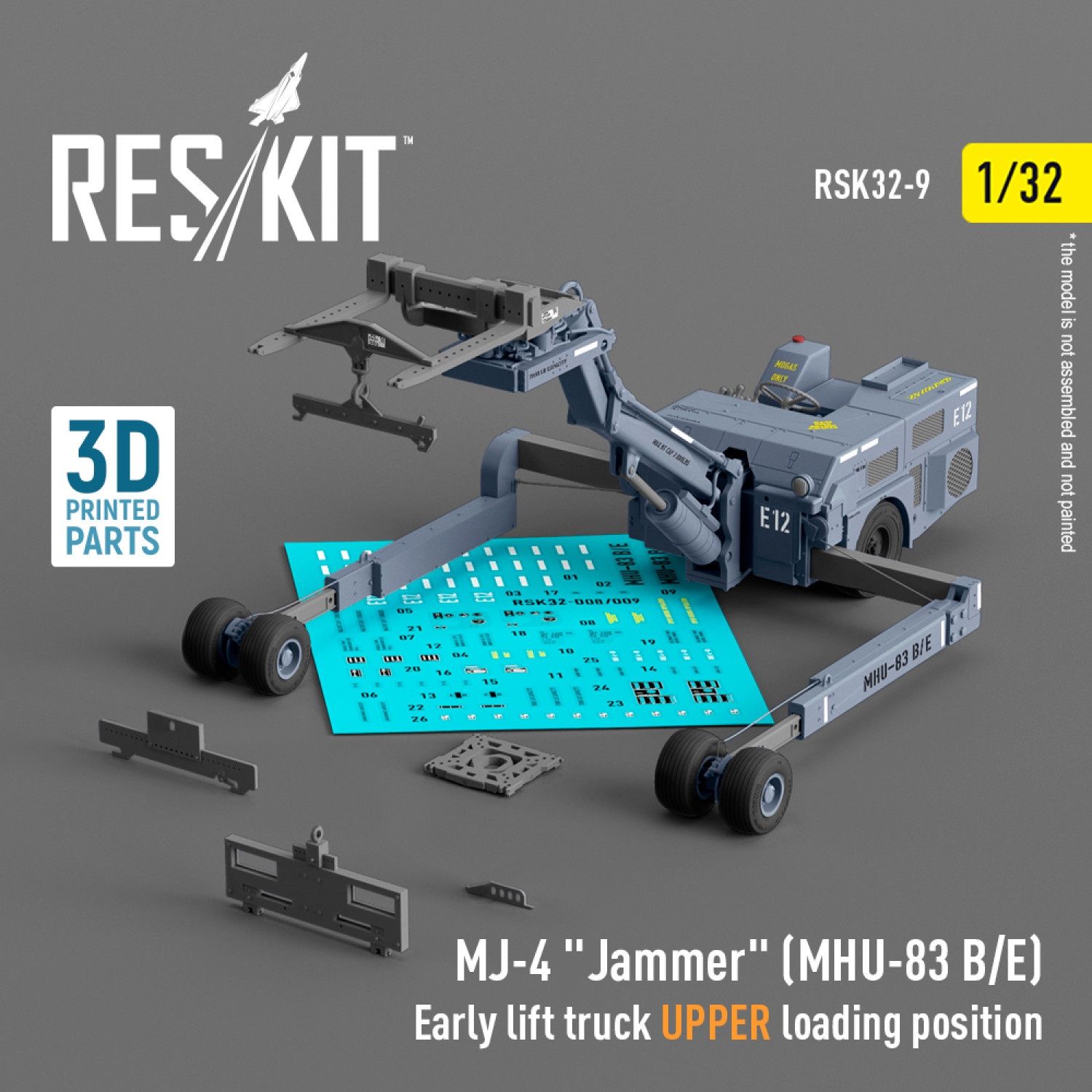 RSK32-0009 - MJ-4 &quot;Jammer&quot; (MHU-83 B/E) Early lift truck UPPER loading position (3D Printed model kit)  - 1:32