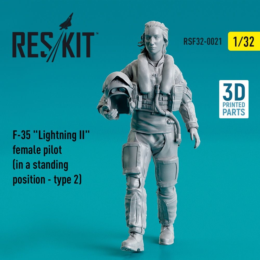RSF32-0021 - F-35 &quot;Lightning II&quot; female pilot standing on a ladder (type 2) - 1:32
