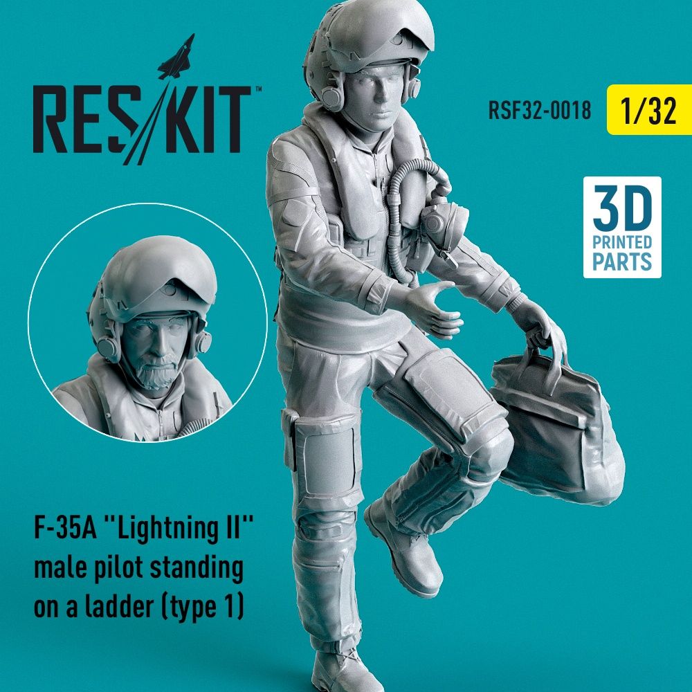 RSF32-0018 - F-35A &quot;Lightning II&quot; male pilot standing on a ladder (type 1) - 1:32