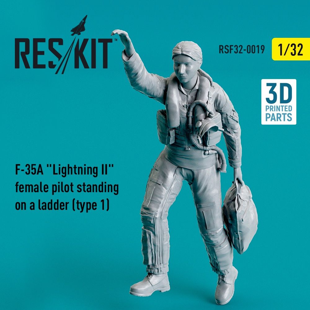 RSF32-0019 - F-35A &quot;Lightning II&quot; female pilot standing on a ladder (type 1) - 1:32