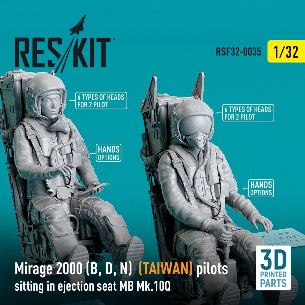 RSF32-0035 - Mirage 2000 (B, D, N) (TAIWAN) pilots sitting in ejection seat MB Mk.10Q (2 pcs)  - 1:32