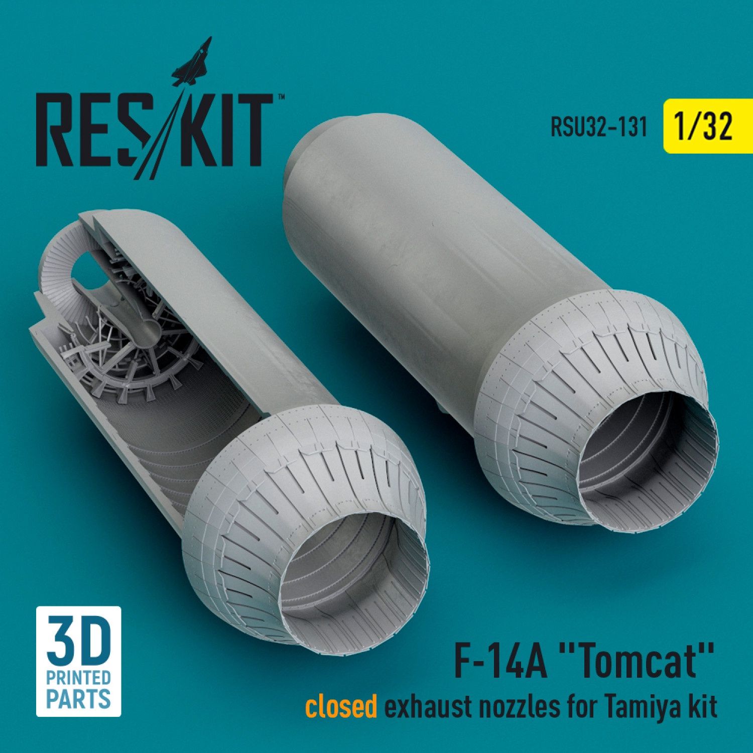 RSU32-0131 - F-14A &quot;Tomcat&quot; closed exhaust nozzles for Tamiya kit (3D Printed)  - 1:32