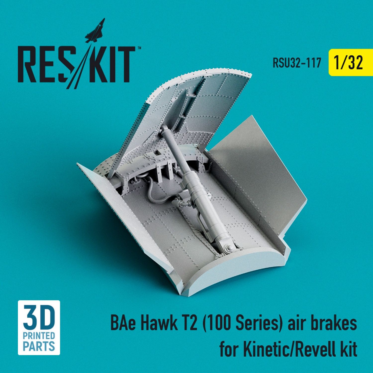 RSU32-0117 - BAe Hawk T2 (100 Series) air brakes for Kinetic/Revell kit (3D Printing) - 1:32