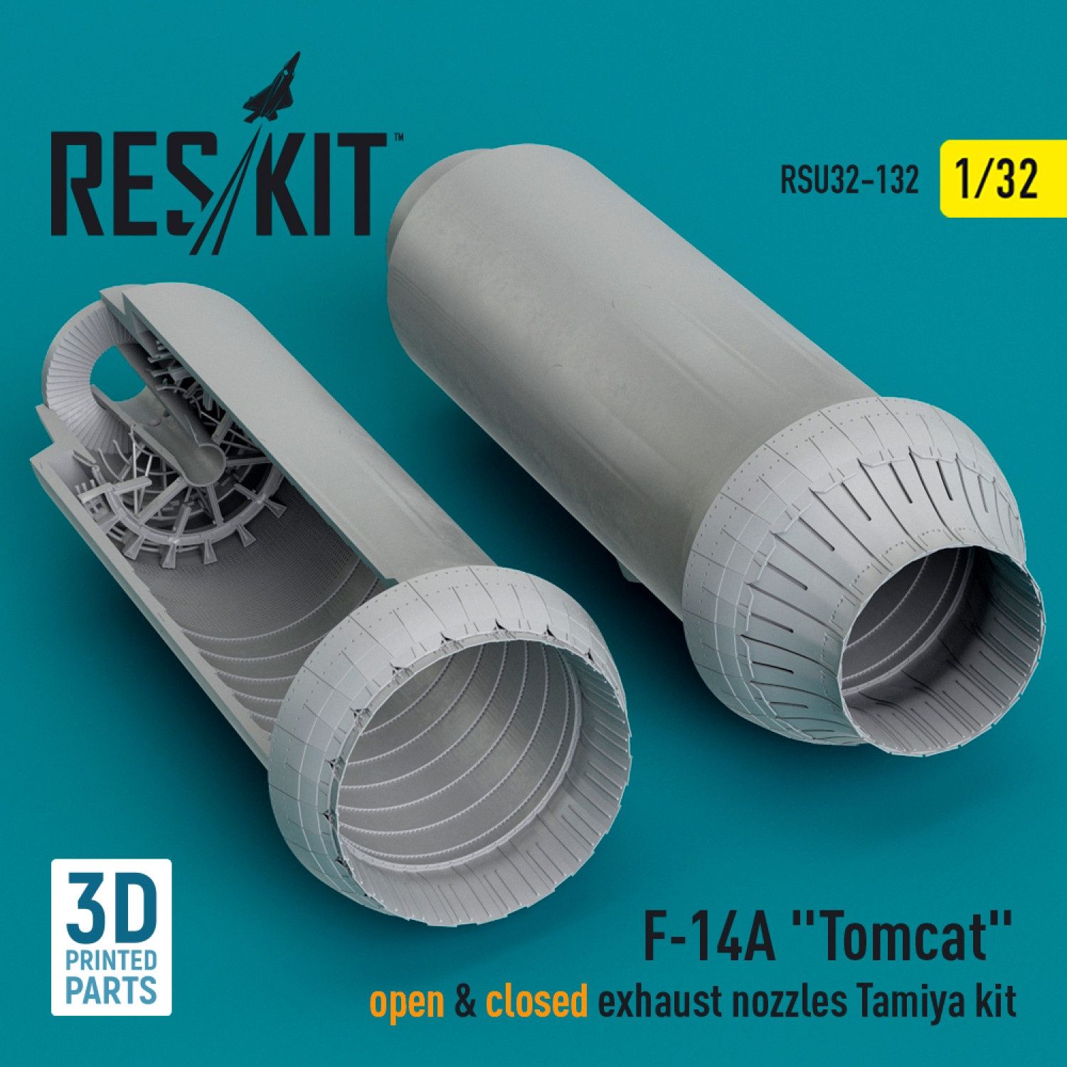 RSU32-0132 - F-14A &quot;Tomcat&quot; open &amp; closed exhaust nozzles Tamiya kit (3D Printed)  - 1:32